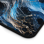Mystic Blue Wolf Mouse Pad — Large Animal Print Desk Mat