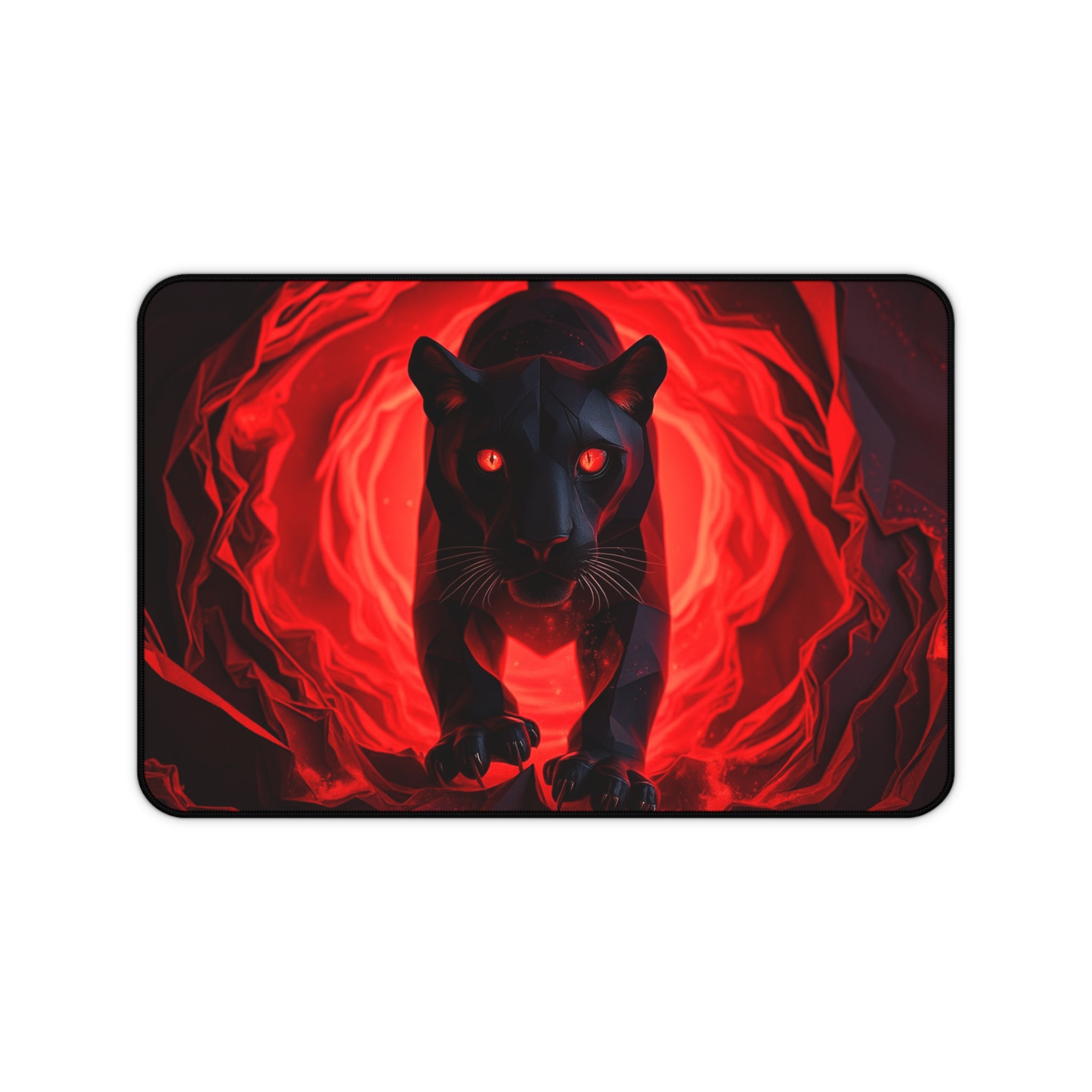 Red-Eyed Black Panther Desk Mat, Animal Mouse Pad