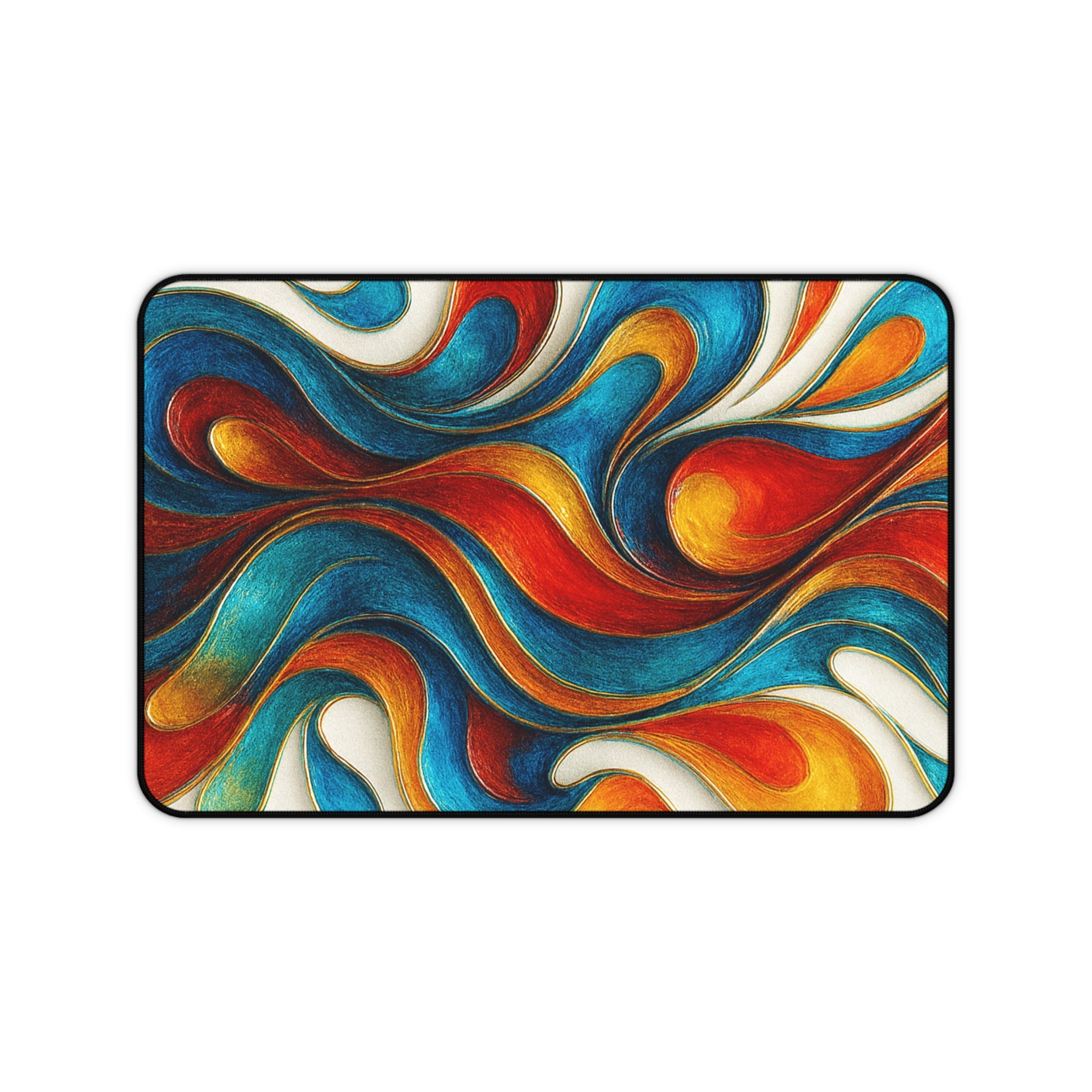 Abstract Colorful Mouse Pad, Vibrant Desk Mat, Modern Desk Pad for Home and Office