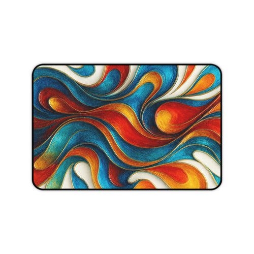 Abstract Colorful Mouse Pad, Vibrant Desk Mat, Modern Desk Pad for Home and Office