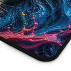Lion Fire & Water Mouse Pad — Vibrant Animal Print Desk Mat