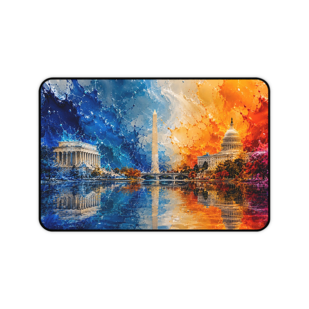 Washington D.C. Skyline Desk Mat — Colorful Capitol & Monument Mouse Pad