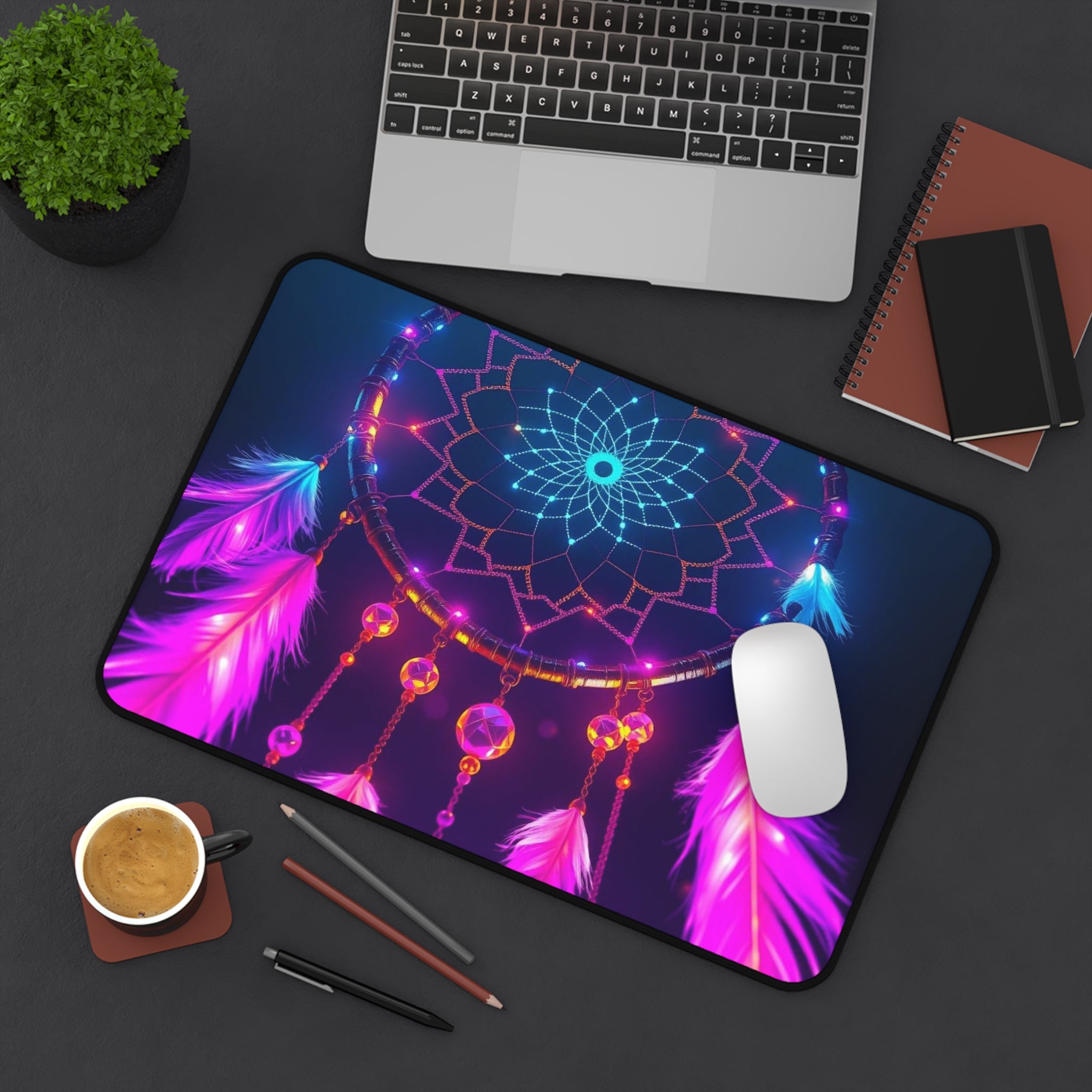 Dreamcatcher Desk Mat, Vibrant Dream Catcher Mouse Pad for Work & Creativity