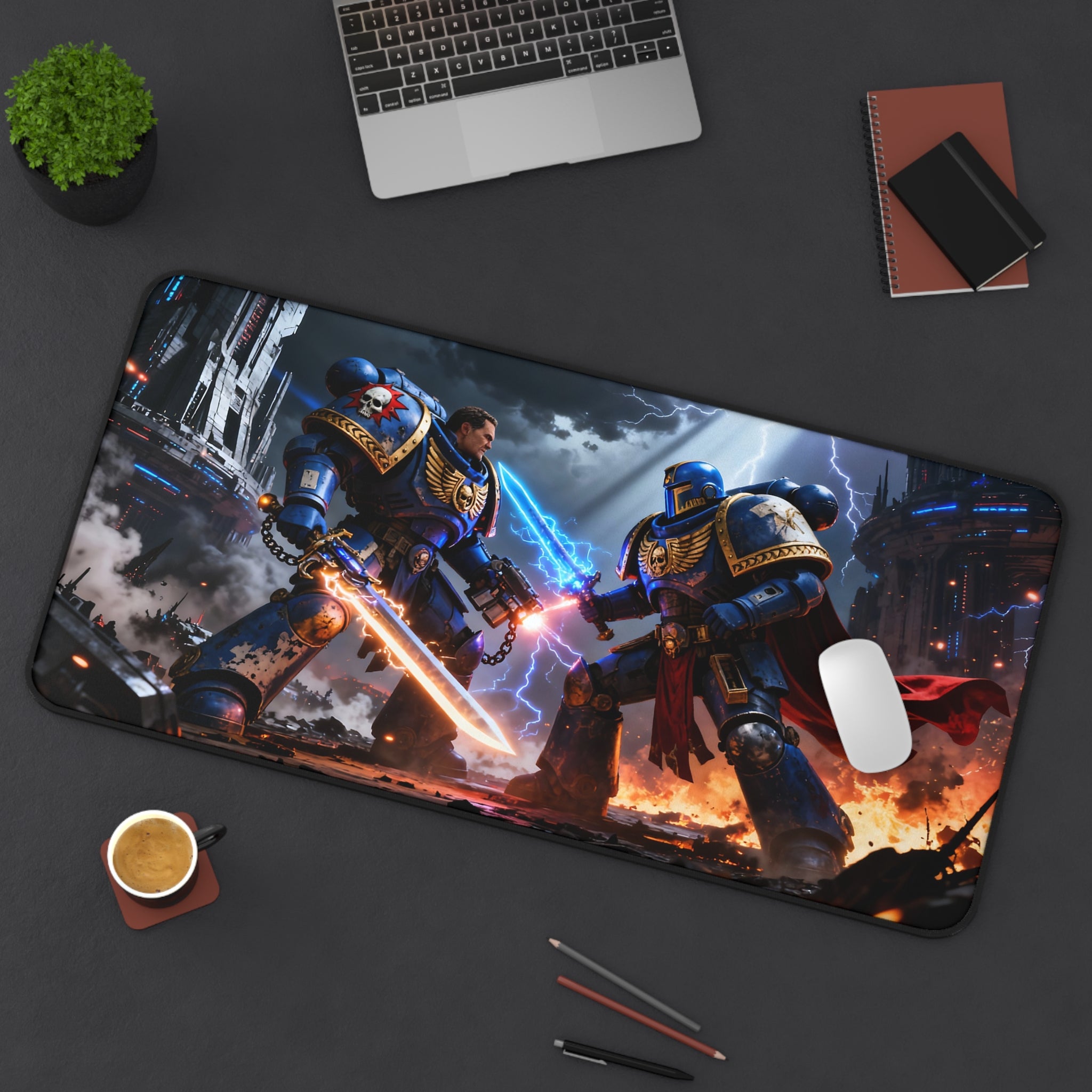 Space Marine Desk Mat, Space Warrior Mouse Pad for Work & Gaming
