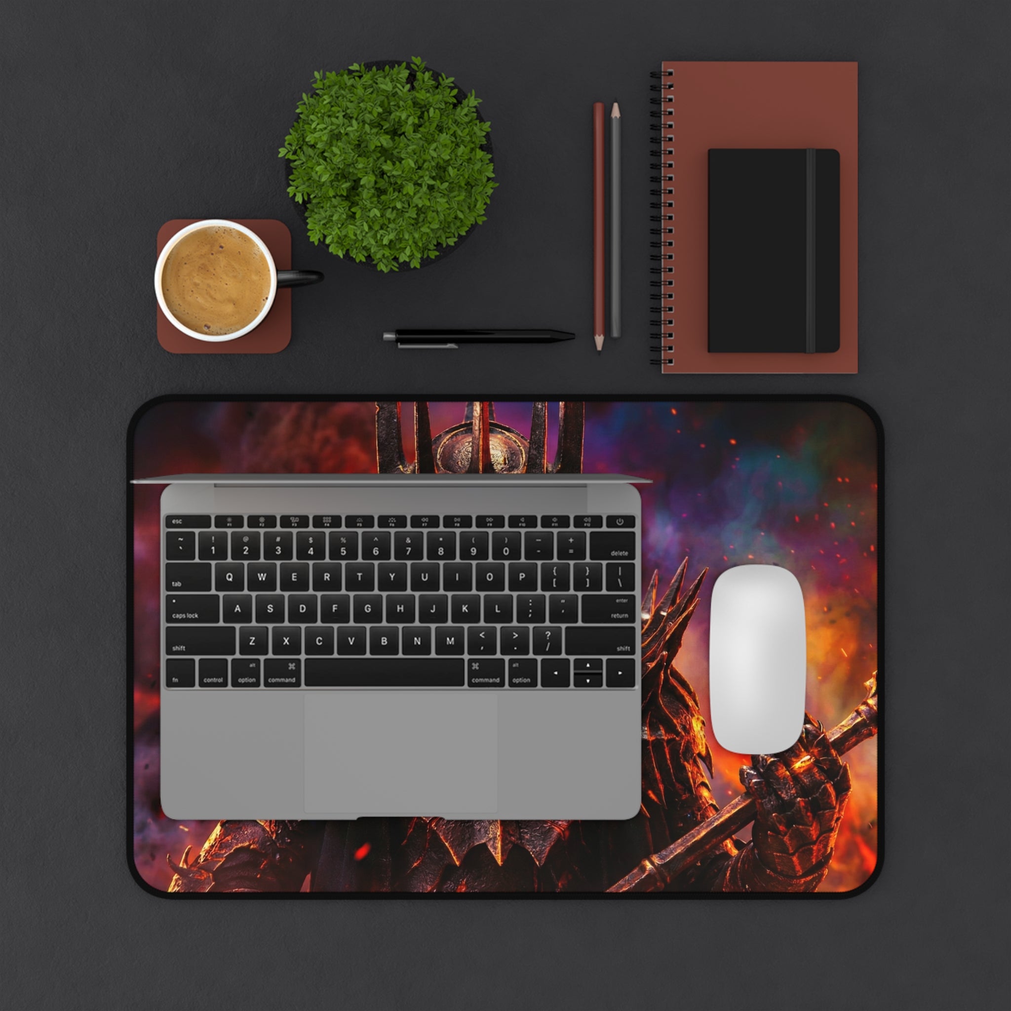 Sauron Desk Mat, Premium LOTR Mouse Pad with Non-Slip Base, Vibrant Colors & Durable Hemmed Edges