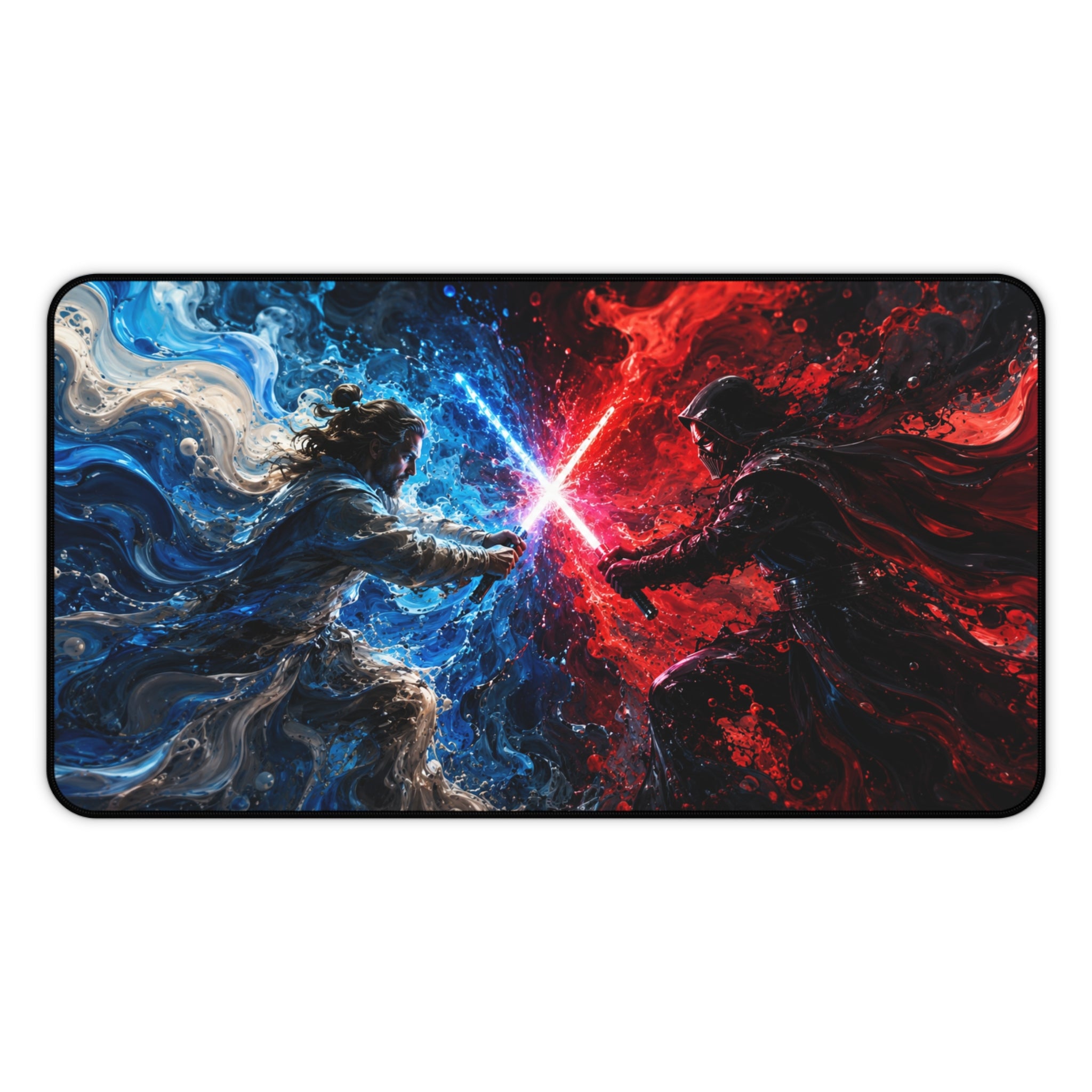 Desk Mat — Epic Lightsaber Duel Gaming Mouse Pad