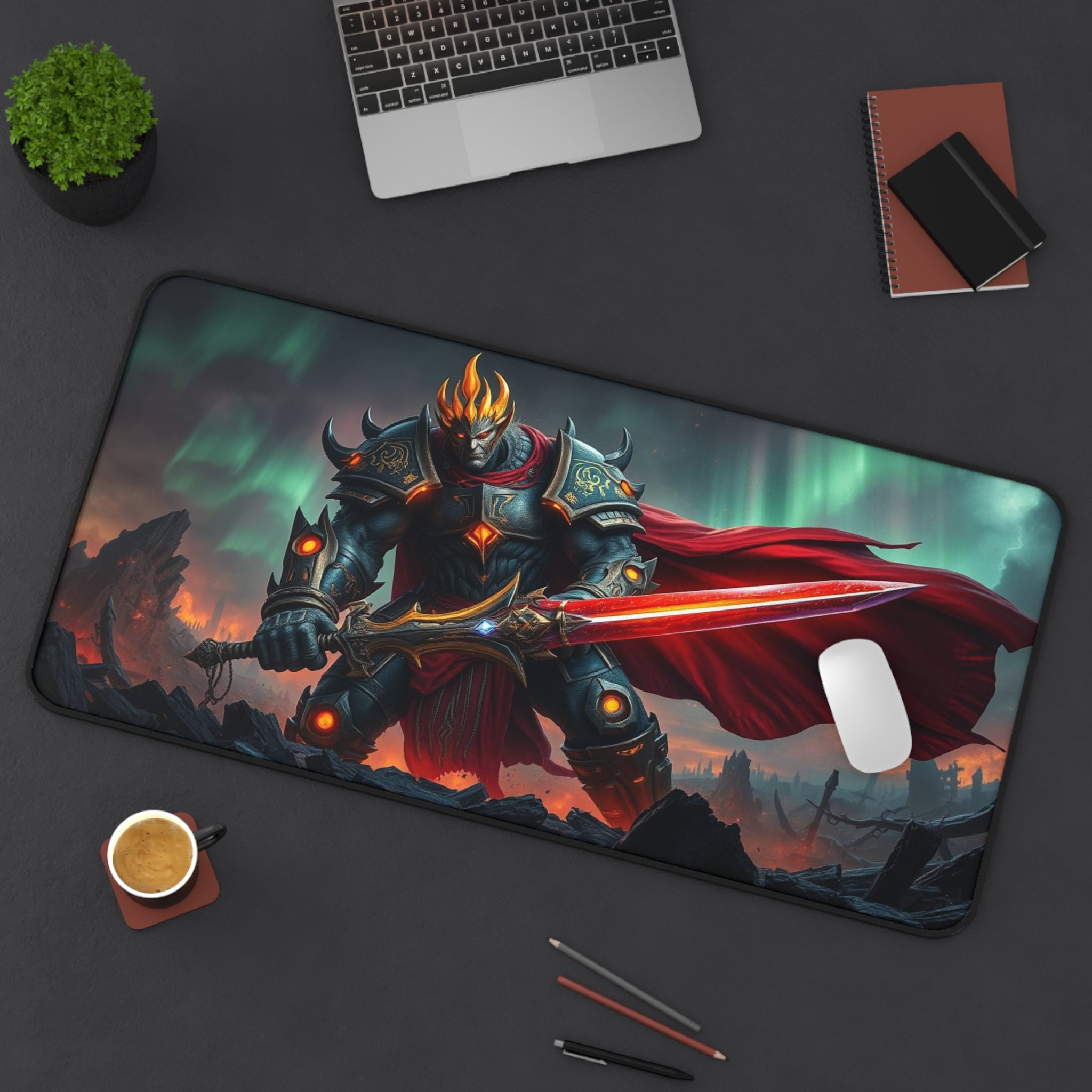 Epic Warrior Ragnarokh Ironveil Desk Mat, Non-Slip Neoprene Gaming & Work Surface