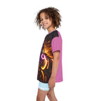 Tron Anime Kids Jersey, Futuristic Gamer Shirt with Tron-Inspired Cyber Graphic