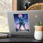 Anime Girl Warrior Vinyl Sticker - Female Swordswoman Kiss-Cut Decal