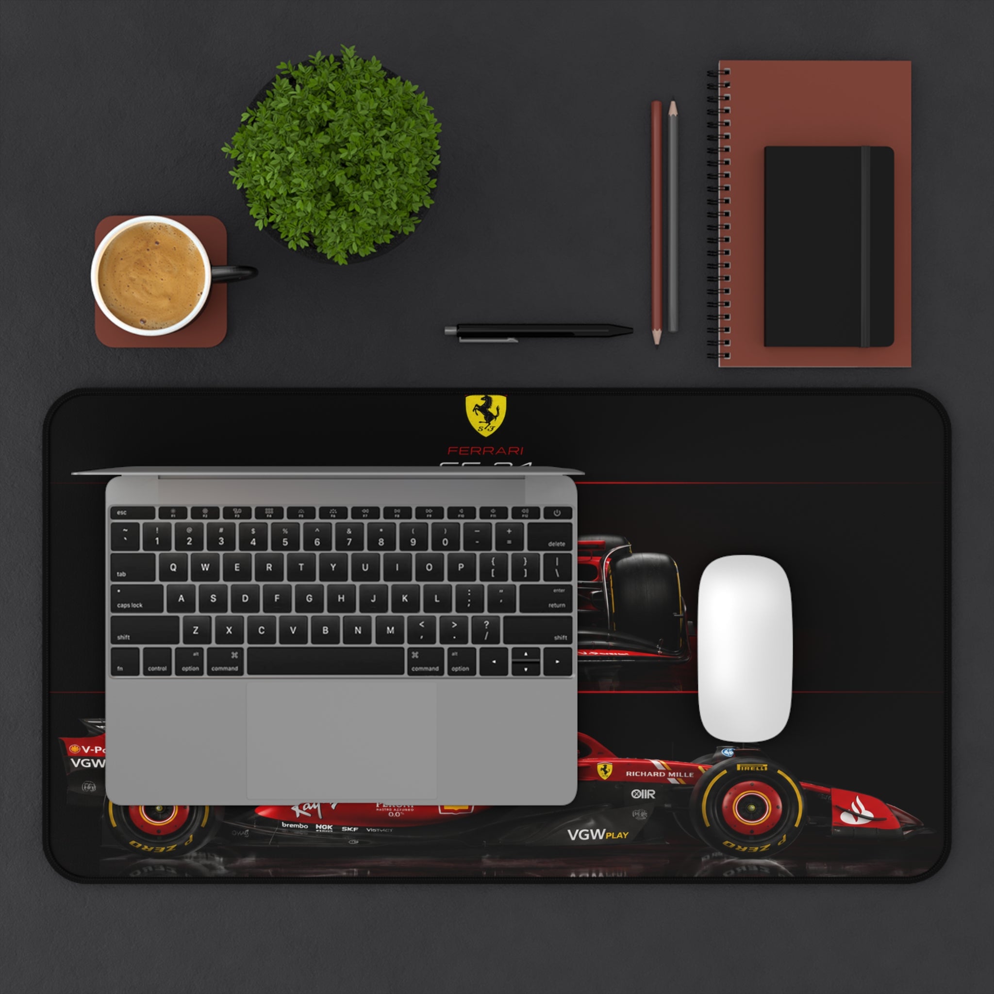 Ferrari SF-24 Formula One Desk Mat — F1 Race Car Mouse Pad