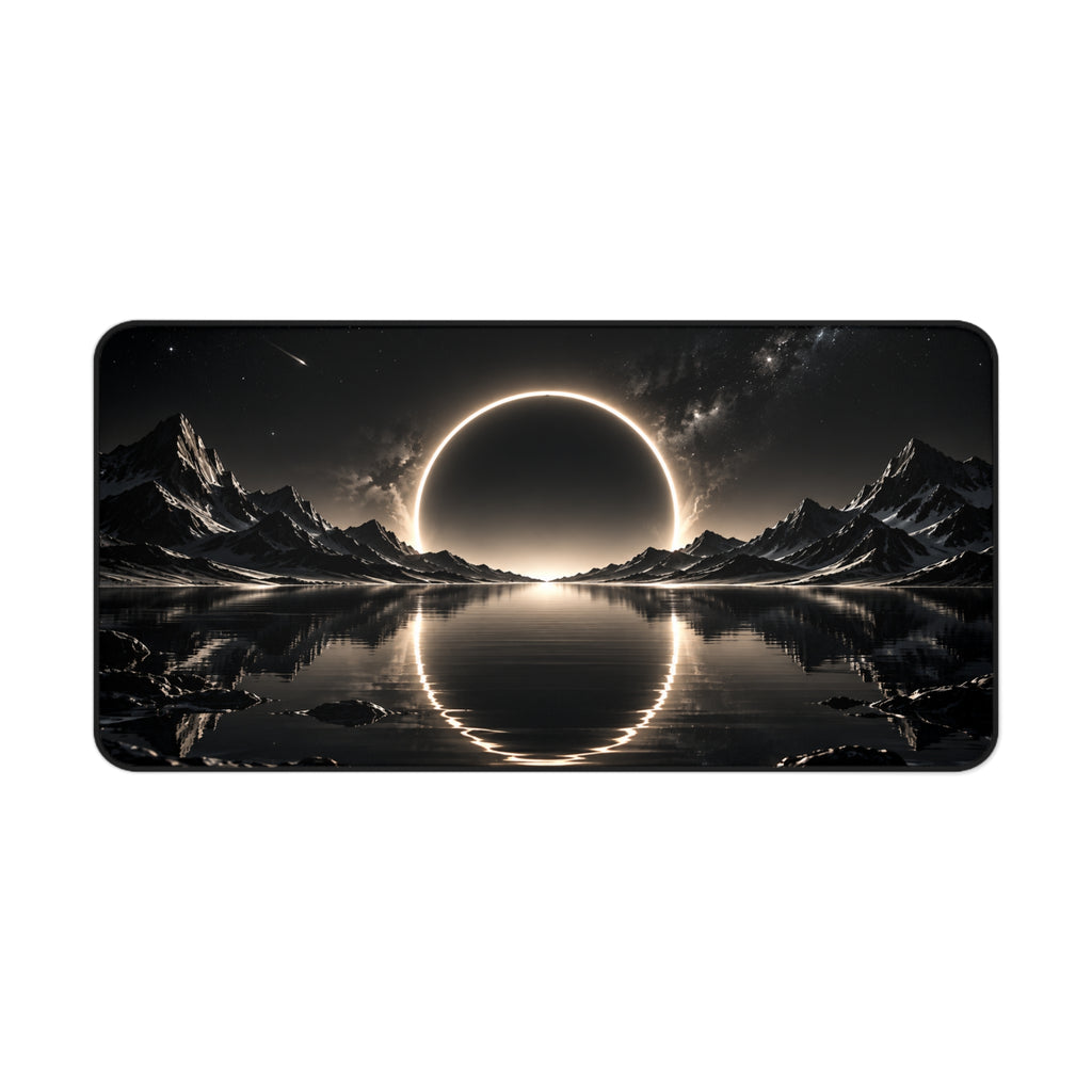 Cosmic Eclipse Mirror Lake Desk Mat & Mouse Pad