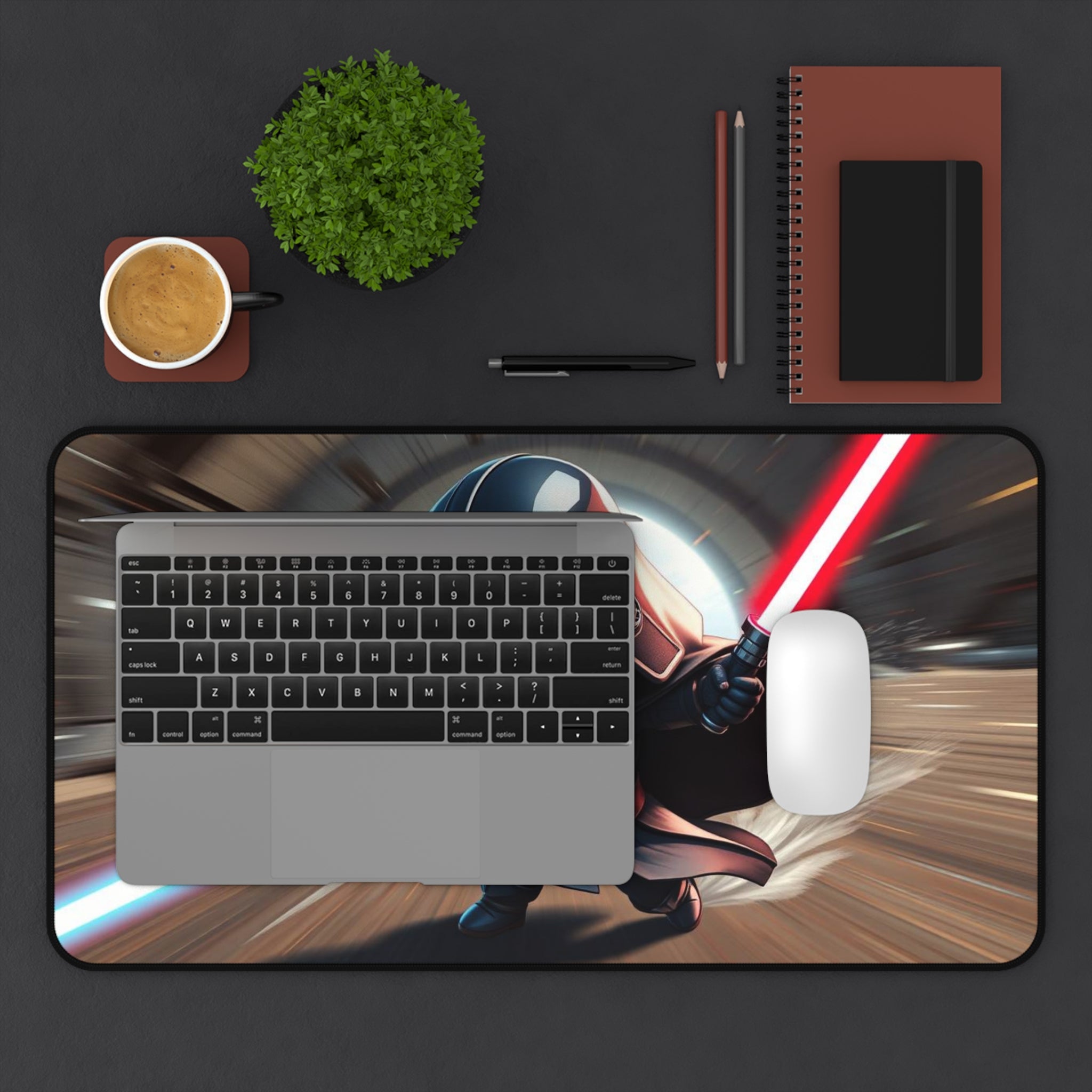 Chibi Gaming Darth Vader Desk Mat, Star Wars Mouse Pad with Non-Slip Base