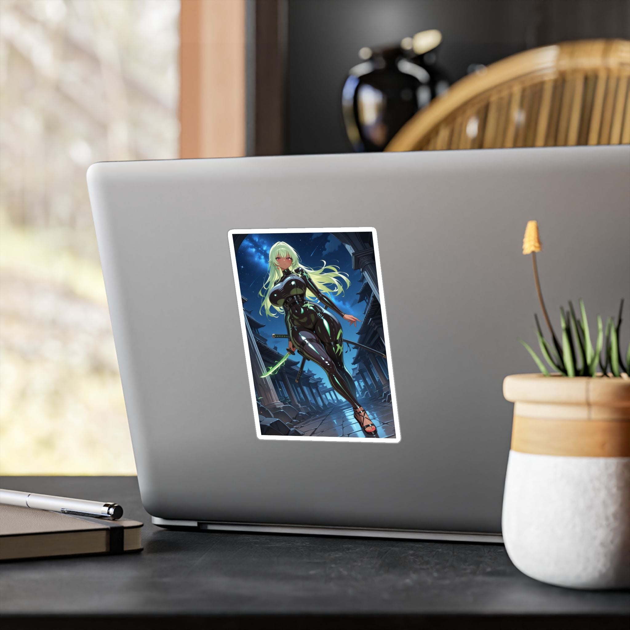 Moonblade Cyber Samurai Anime Girl Sticker