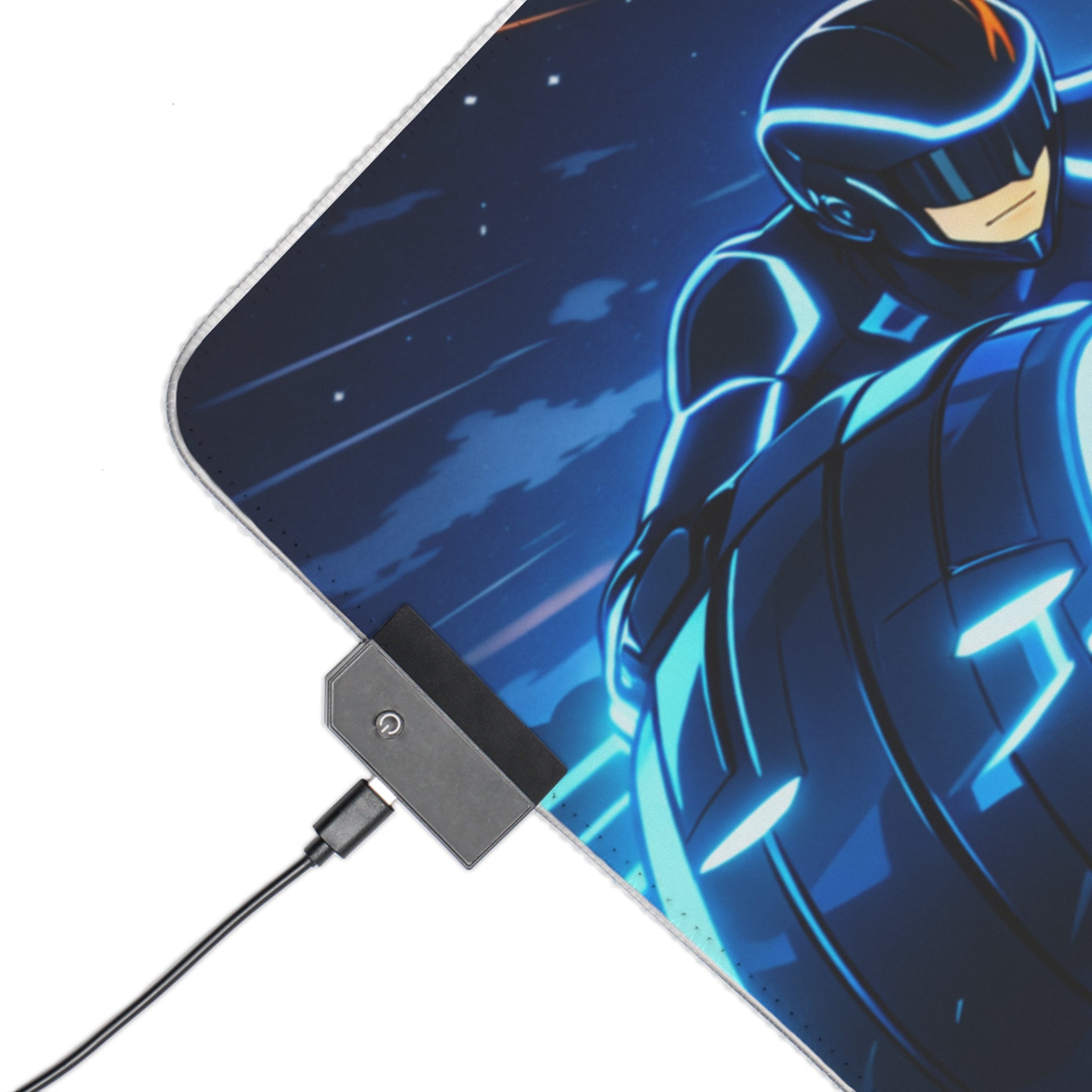 RGB LED Tron Anime Desk Mat, Gaming Mouse Pad