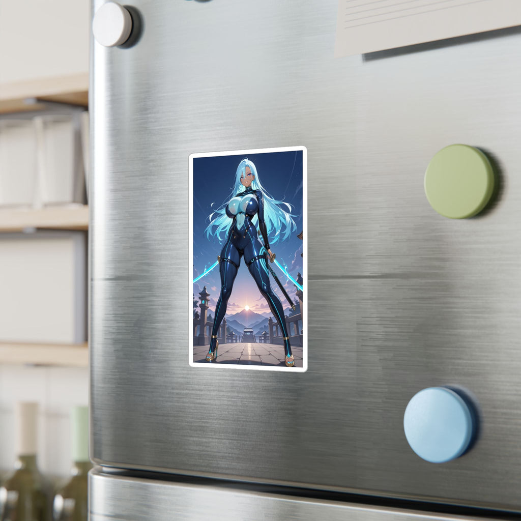 Blue-haired Anime Waifu Sticker