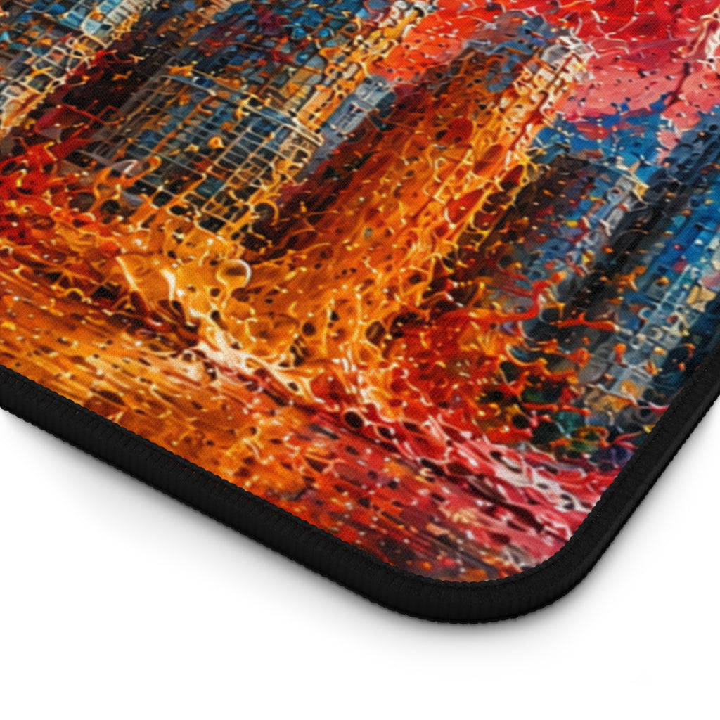 Toronto Skyline Desk Mat — Colorful Abstract CN Tower Office Mouse Pad