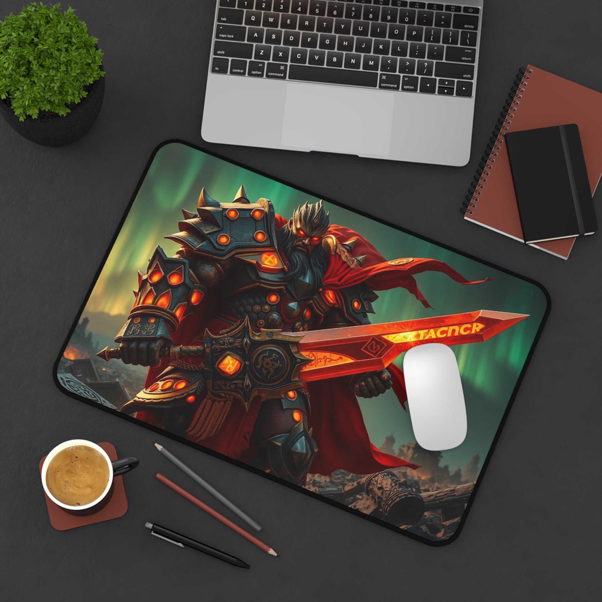 Epic Warrior Skeldr Desk Mat, Non-Slip Neoprene Gaming & Office Mouse Pad with Vibrant Print