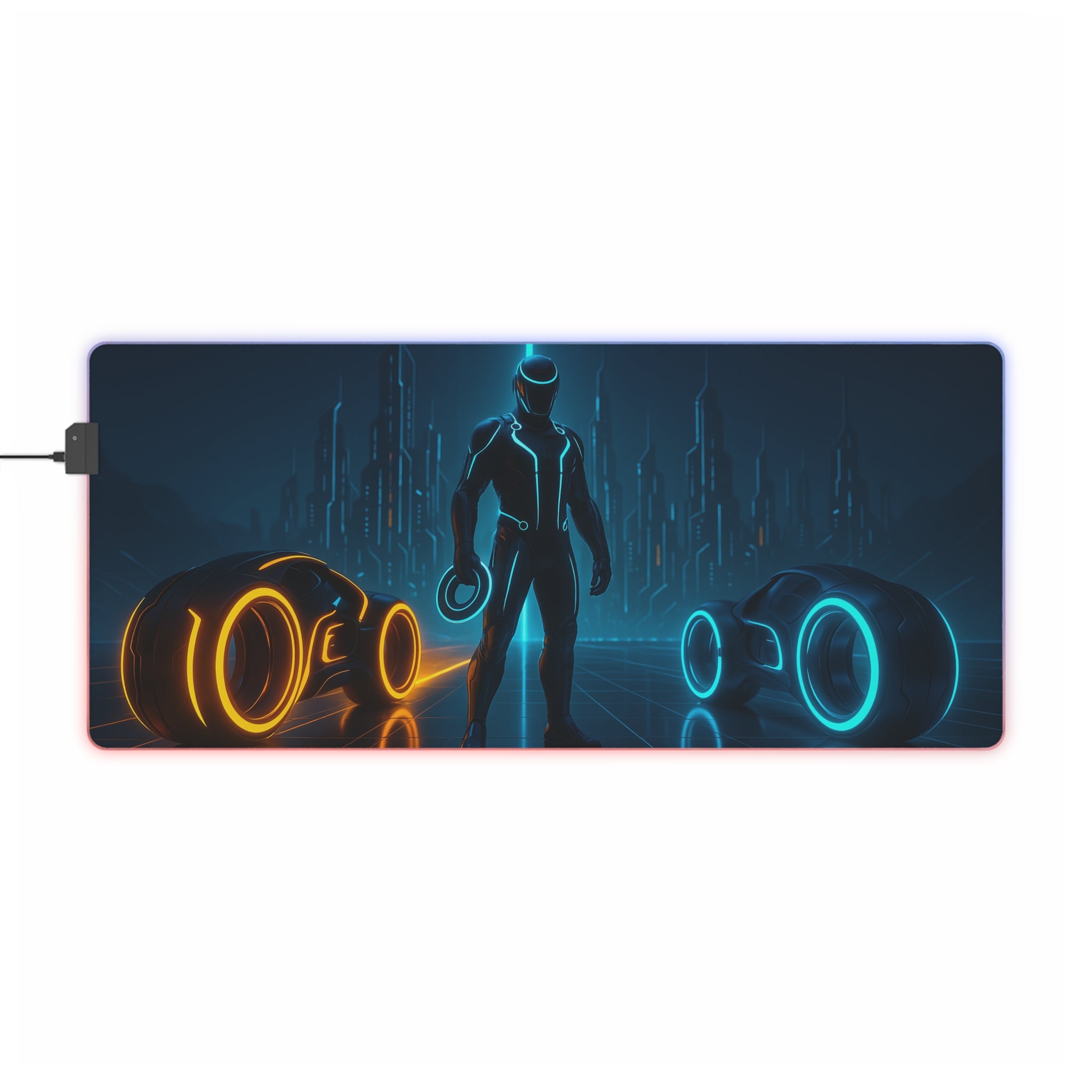 RGB LED Tron Gaming Mouse Pad, Tron Desk Mat