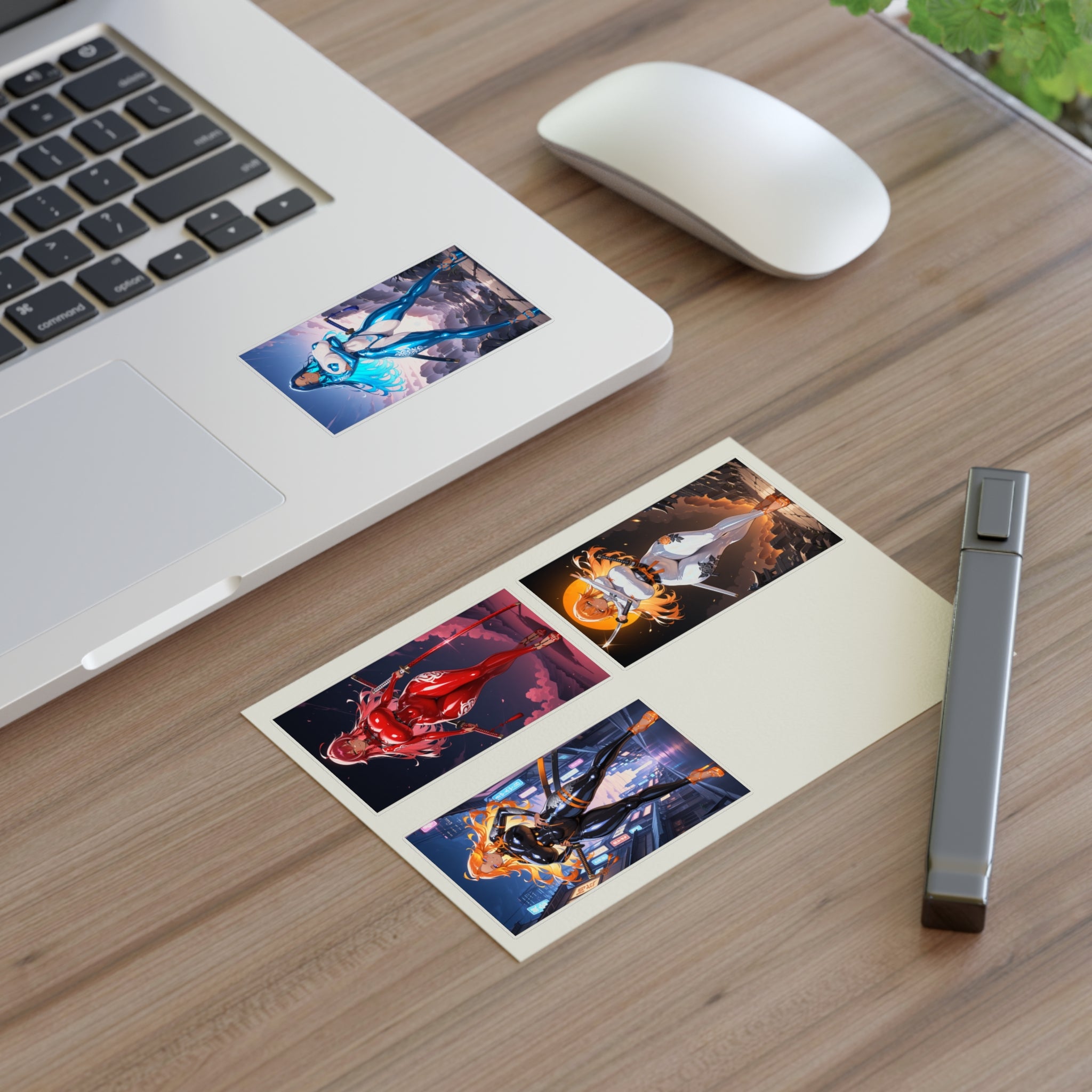 Anime Waifu Sticker Pack, Anime Stickers in White and Transparent Vinyl Decals