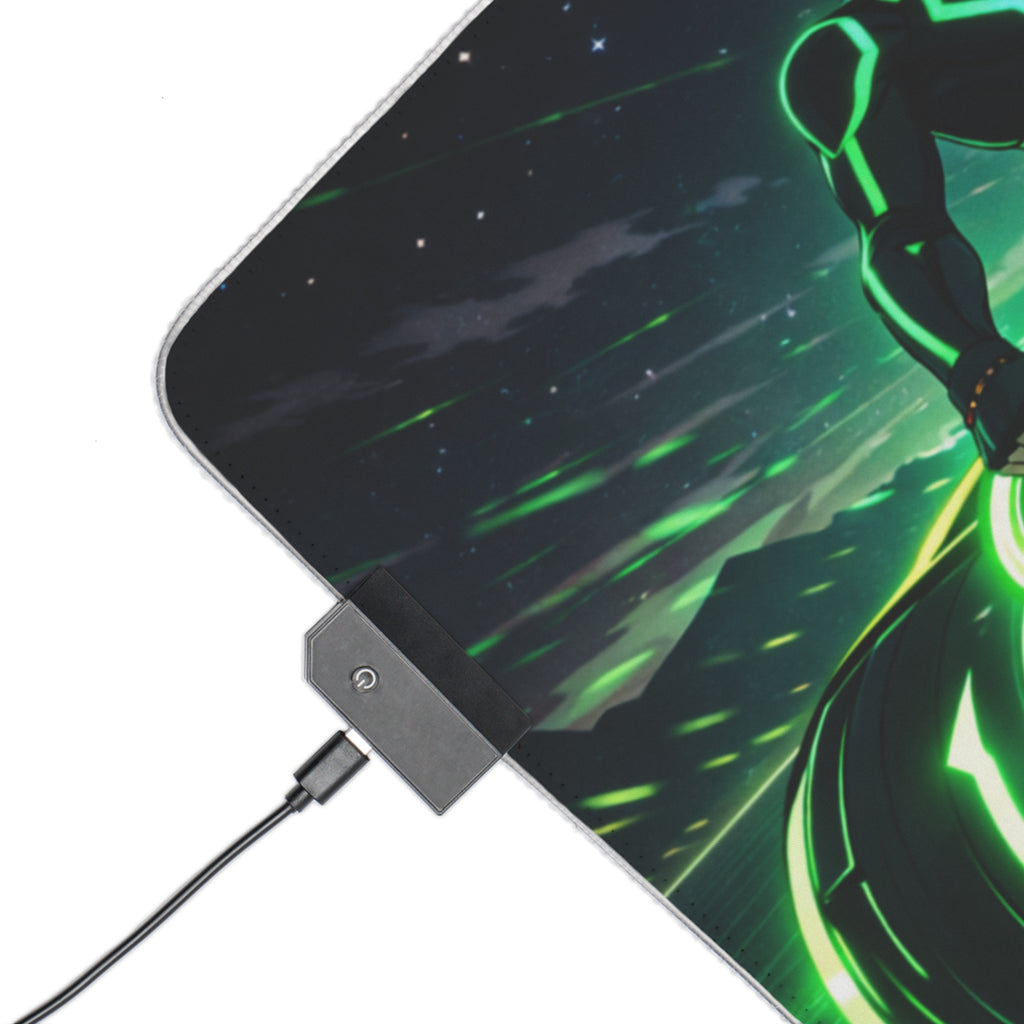 RGB LED Tron Anime Desk Mat, Gaming Mouse Pad