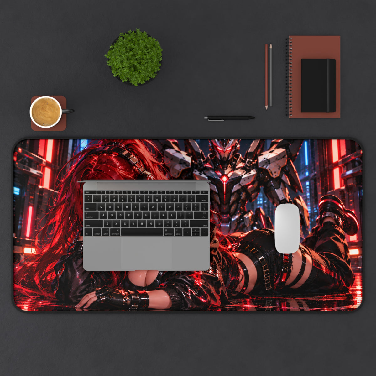 Vibrant Anime Waifu Gaming Mouse Pad & Desk Mat
