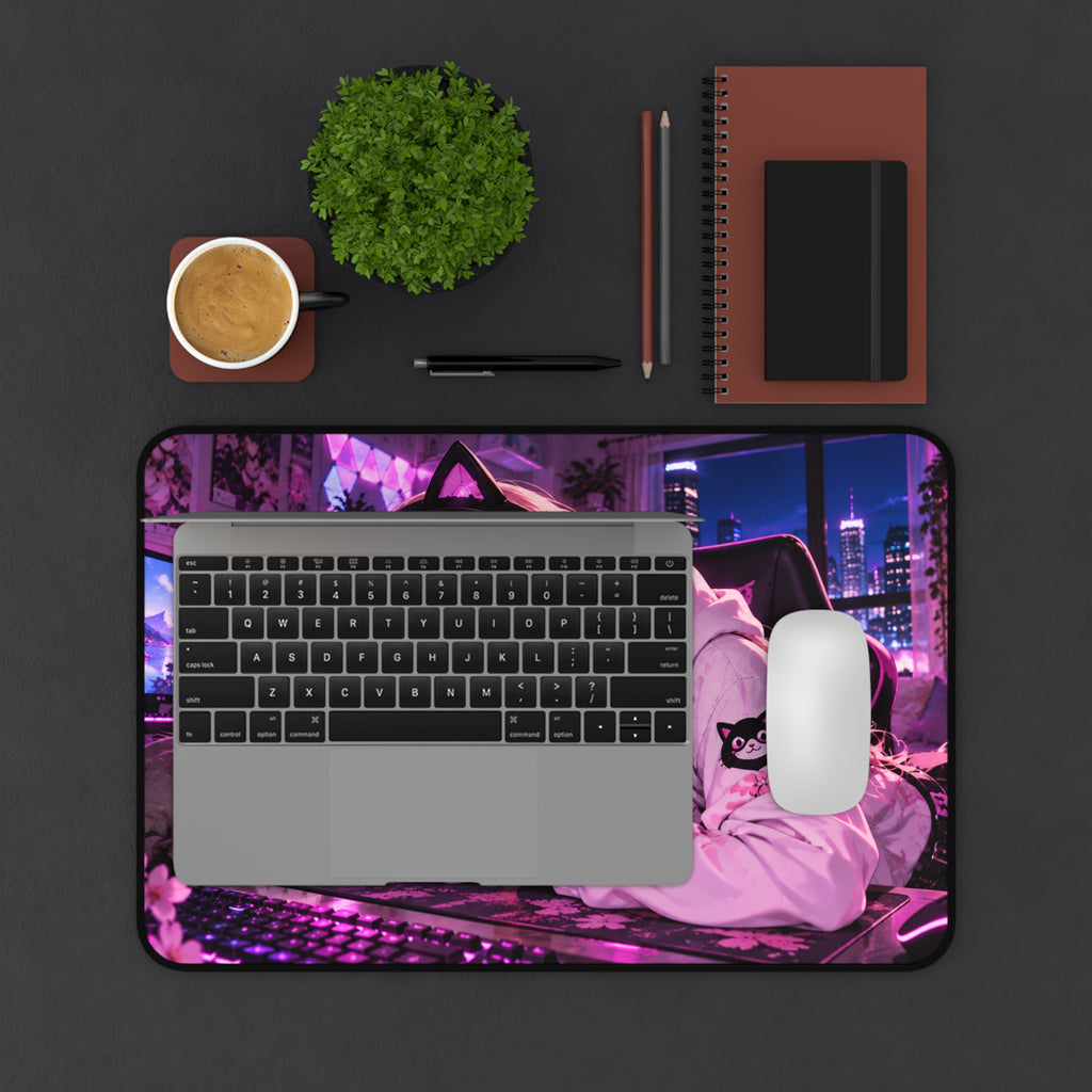 Anime Waifu Large Desk Mat & Gaming Mouse Pad