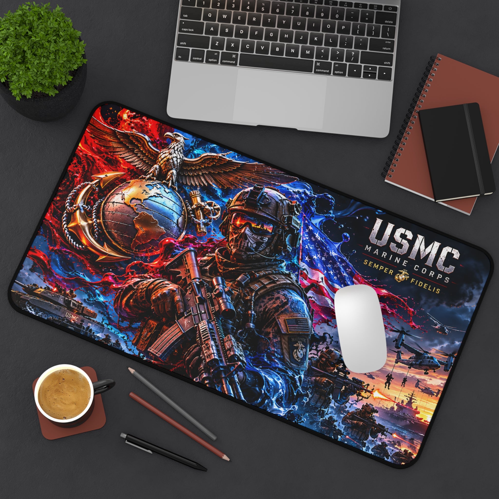 USMC Marine Corps Desk Mat — Semper Fidelis Mouse Pad