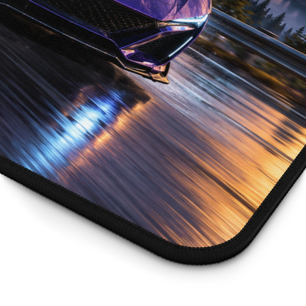 Purple Sports Car Desk Mat | Mountain Racing Style