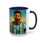 Messi Ceramic Mug , Vibrant Ceramic Coffee Cup with Colorful Interior