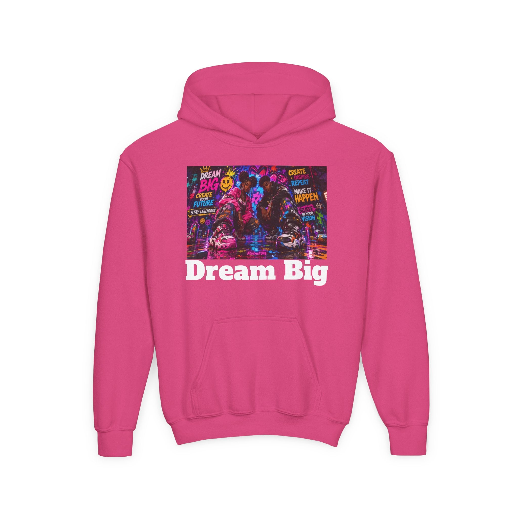 Dream Big Youth Hoodie — Colorful Inspirational Graphic Sweatshirt