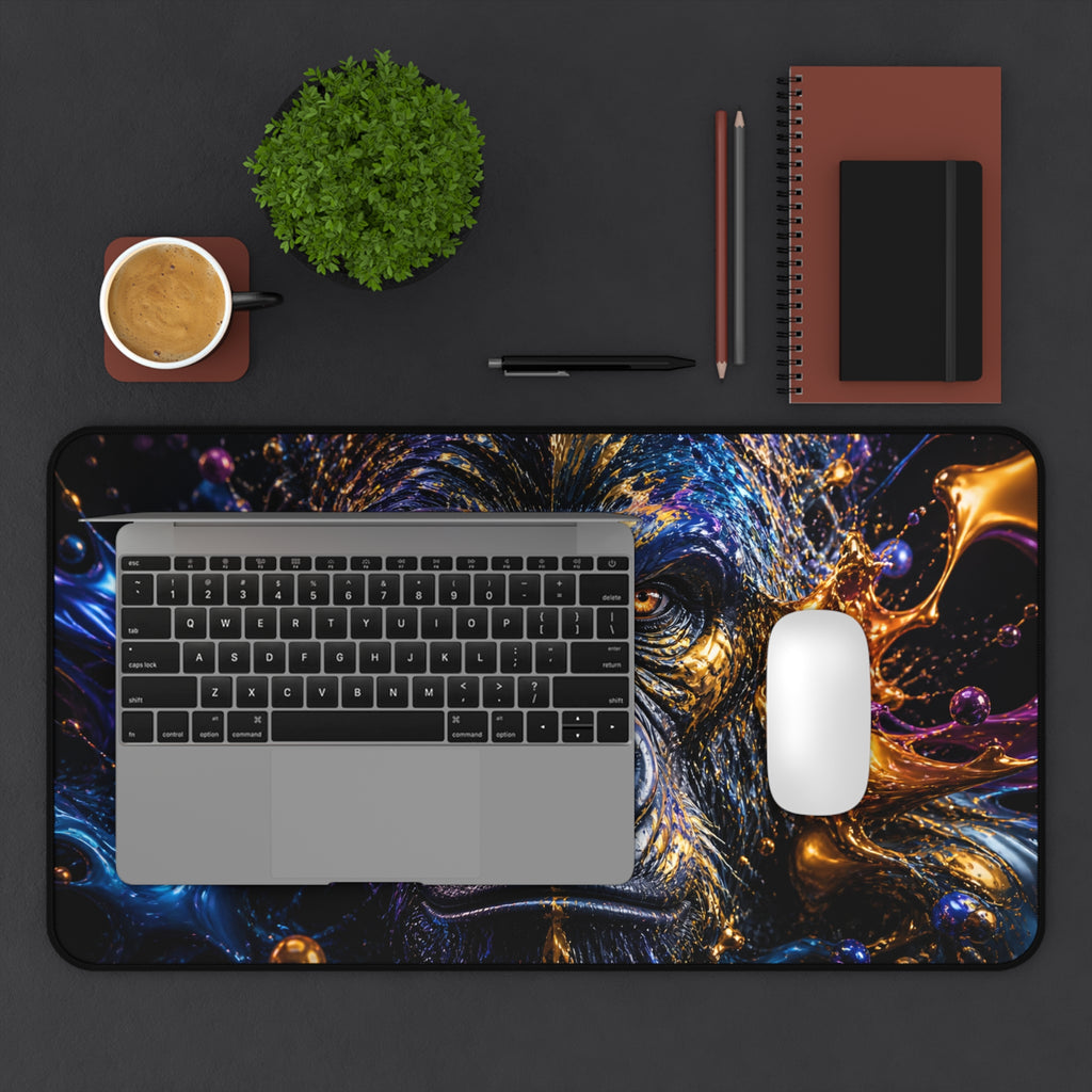 Gorilla Nebula Desk Mat — Cosmic Ape Gaming Mouse Pad
