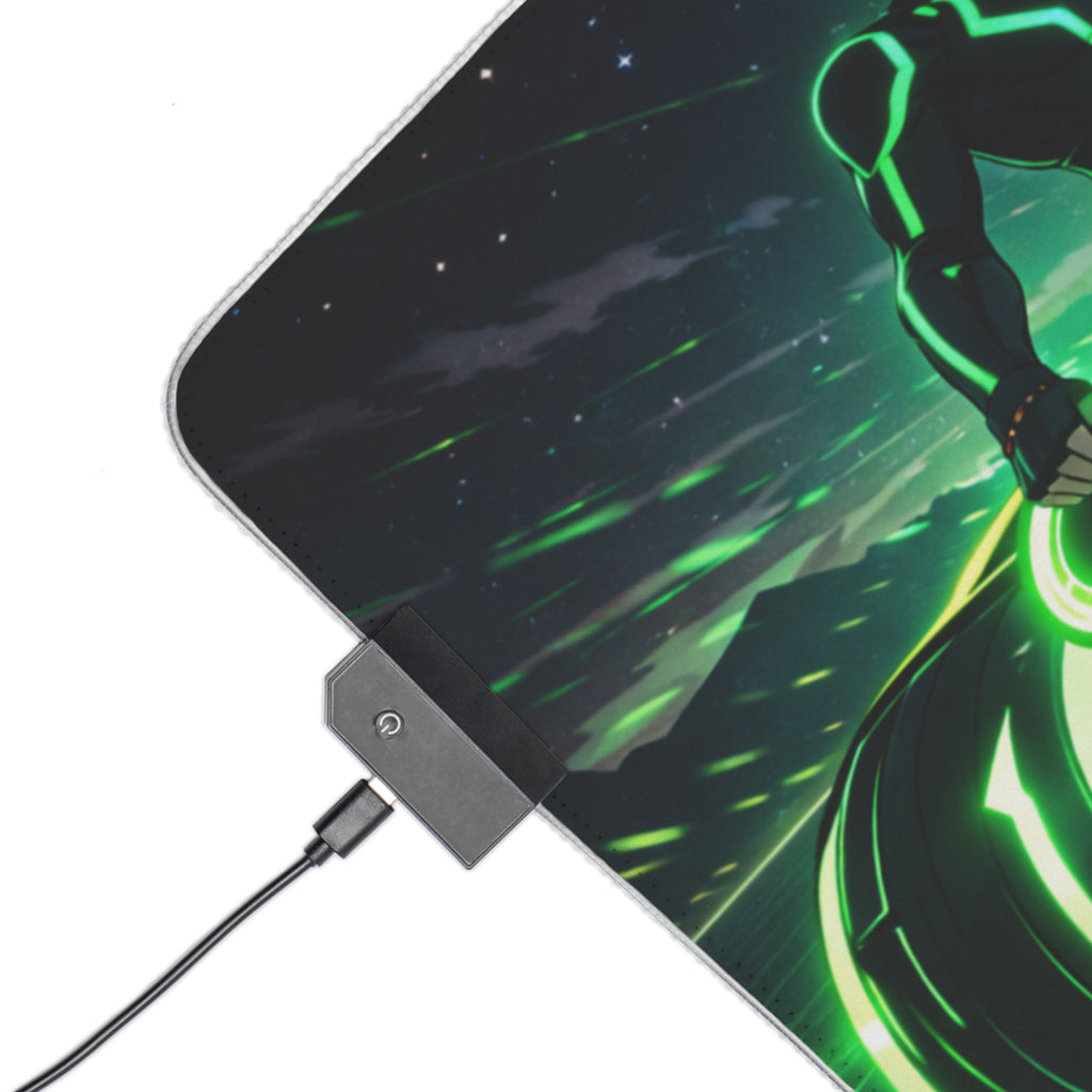 RGB LED Tron Anime Desk Mat, Gaming Mouse Pad