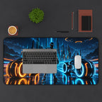 Neon Guardian Sci-Fi Gaming Desk Mat