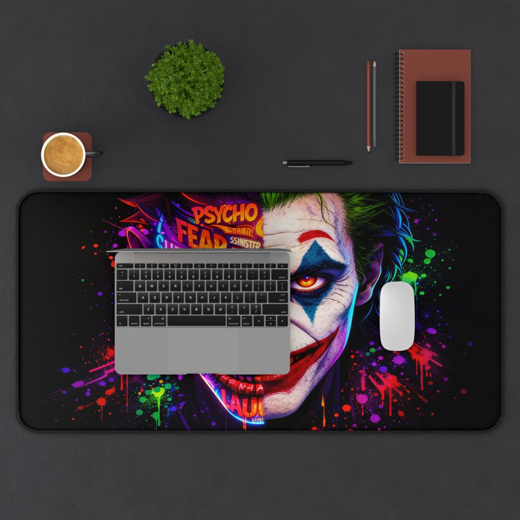 Joker Desk Mat, Gaming Mouse Pad, Villain Clown Play Mat with Vibrant Print