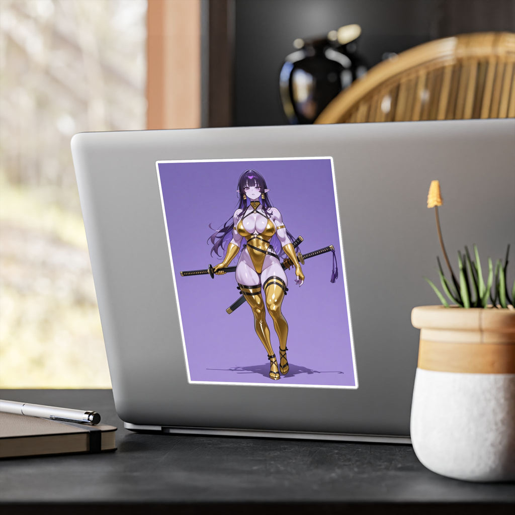 Waifu Warrior Sticker, Anime Decals, Laptop Decor,  Gift