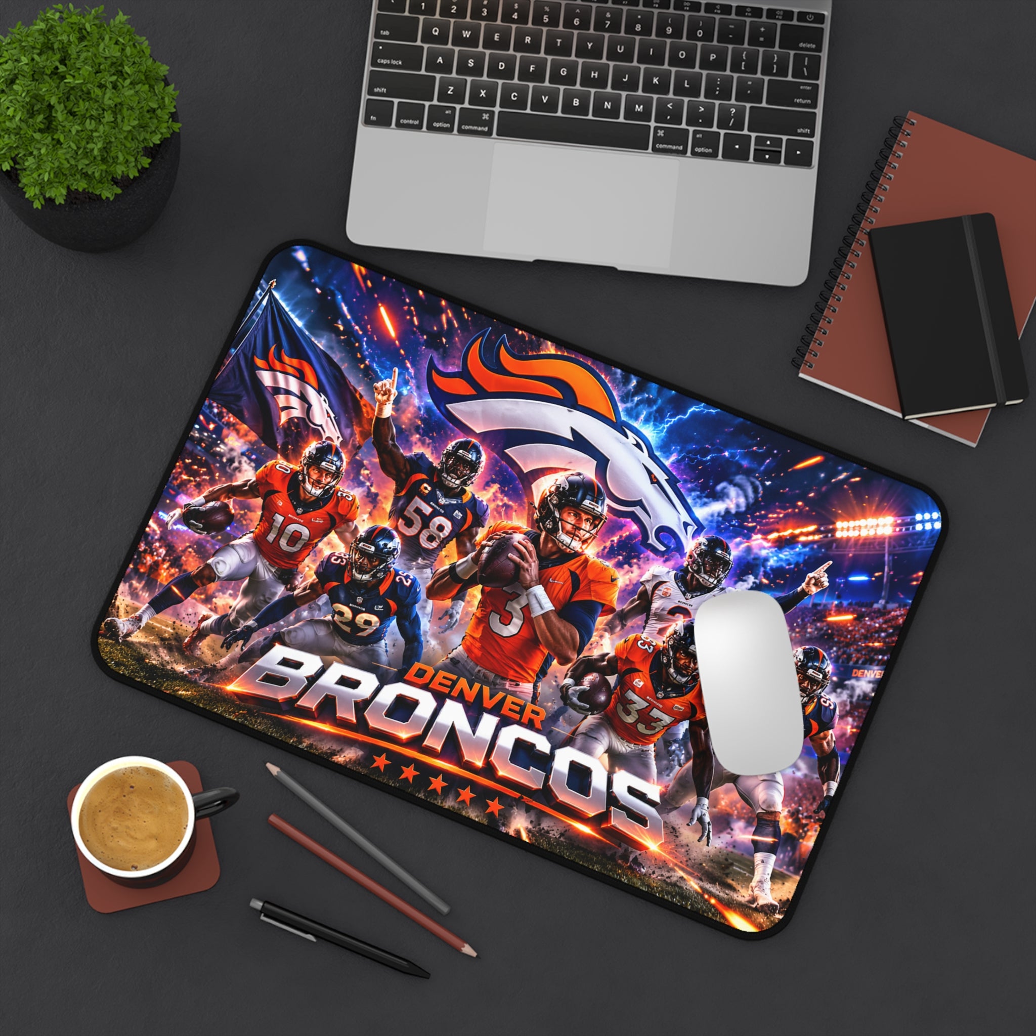 Denver Broncos Gaming Desk Mat — NFL Broncos Mouse Pad