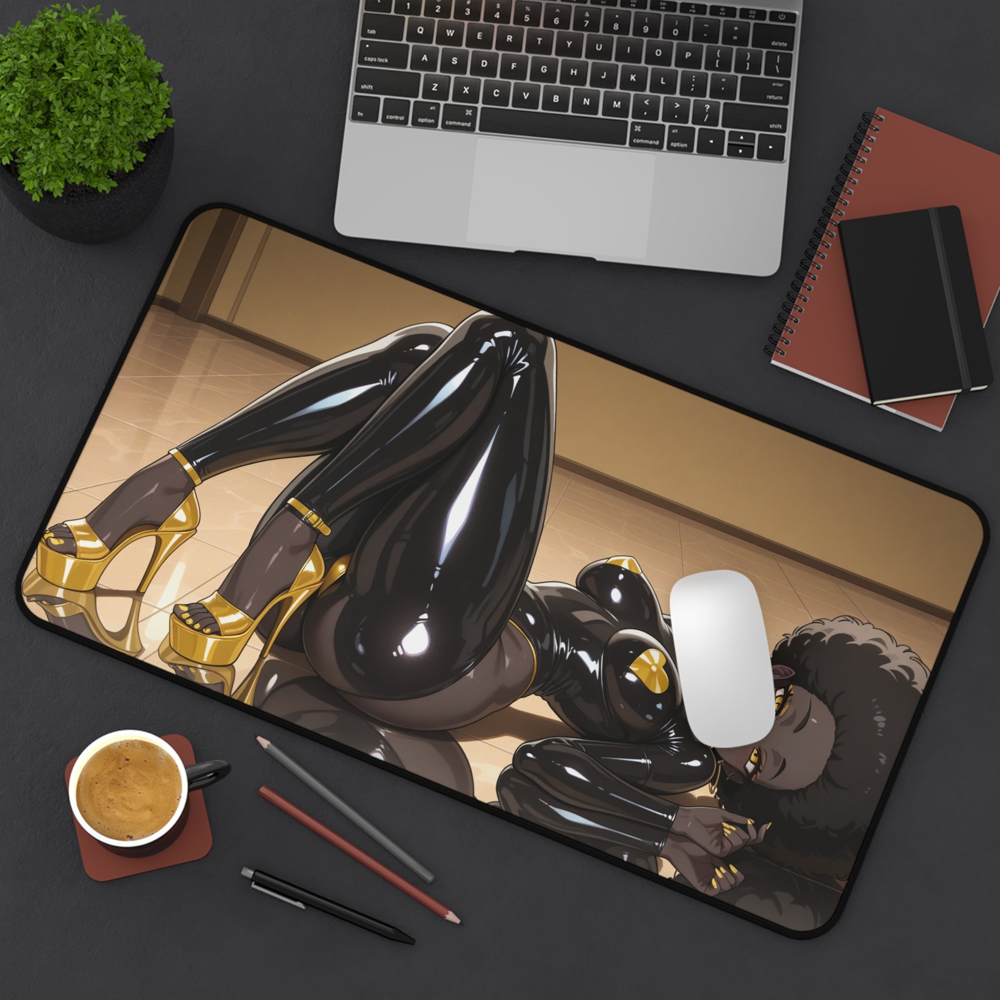 Anime Waifu Desk Mat Gaming Mouse Pad, Non-Slip Neoprene Desk Pad Gift for Gamers & Otaku Fans