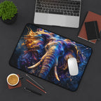 Vibrant Elephant Mouse Pad — Large Animal Print Desk Mat for Home Office