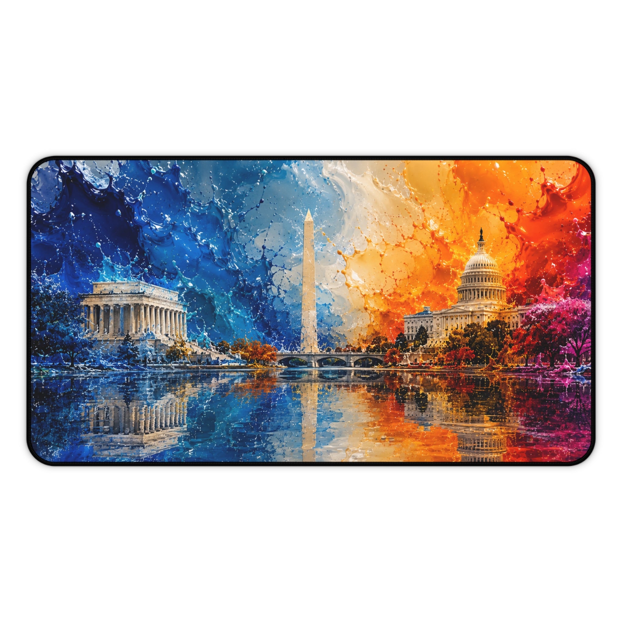 Washington D.C. Skyline Desk Mat — Colorful Capitol & Monument Mouse Pad