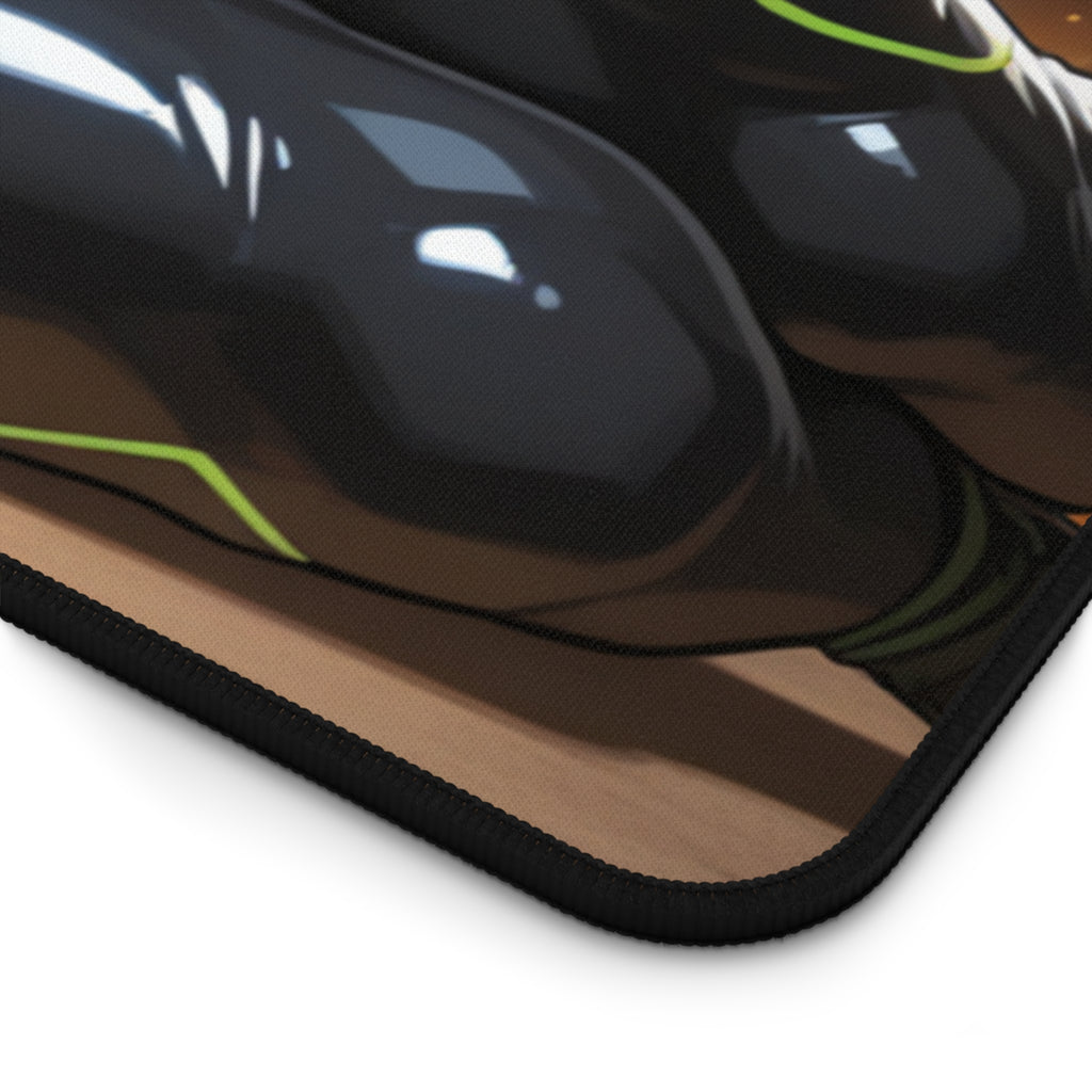 Tattooed Warrior Desk Mat — Anime Samurai Gaming Mouse Pad