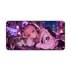 Anime Waifu Large Desk Mat & Gaming Mouse Pad