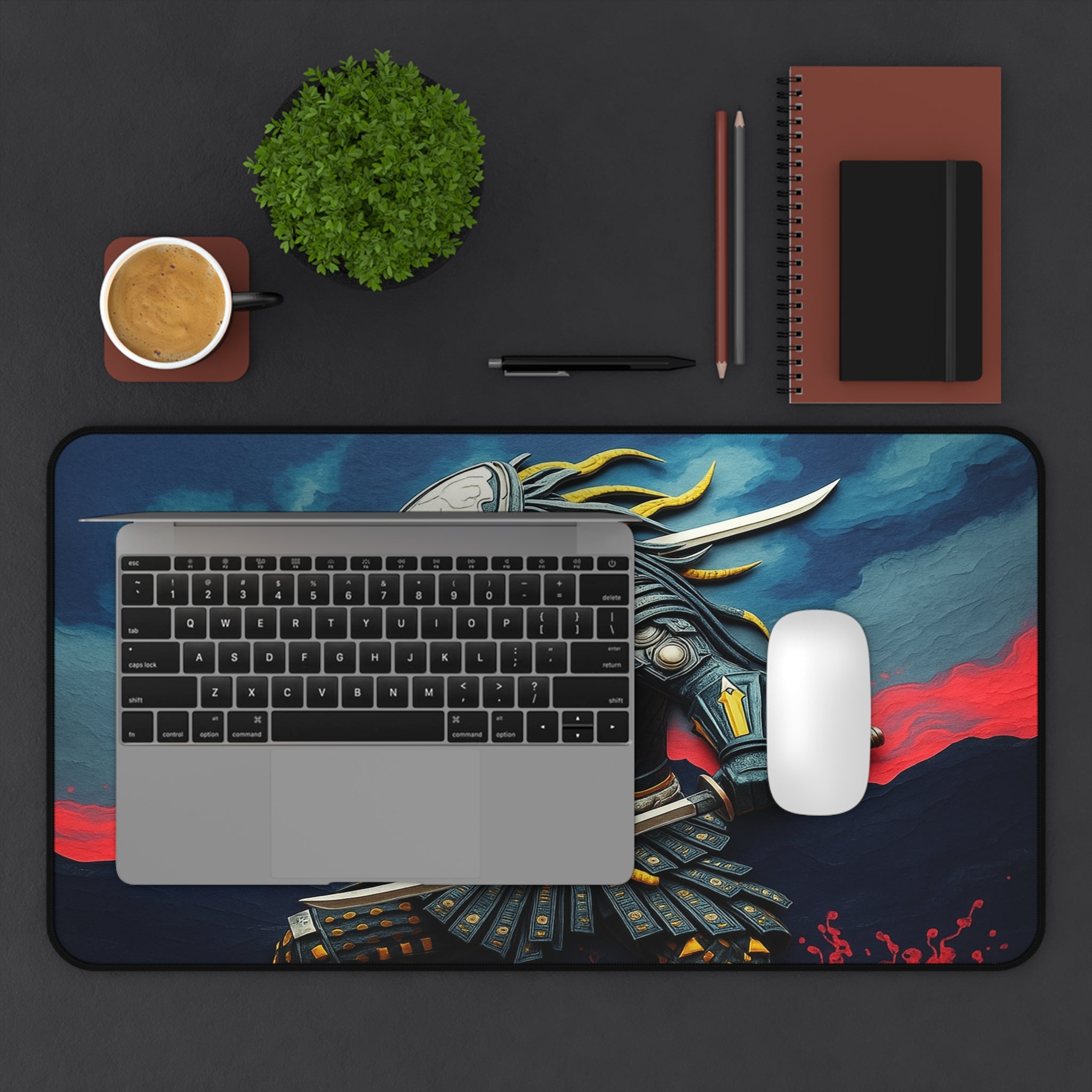 Samurai-style Predator Desk Mat, Premium Gaming Mouse Pad