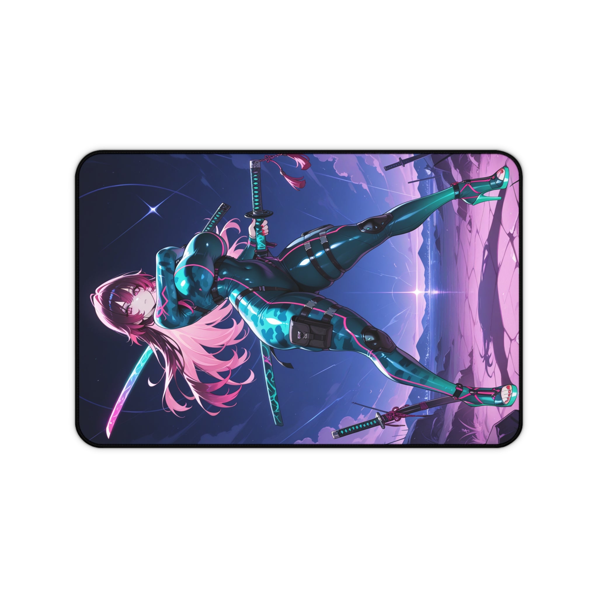 Neon Samurai Anime Gaming Desk Mat | Rebel74