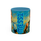 Messi Ceramic Mug , Vibrant Ceramic Coffee Cup with Colorful Interior