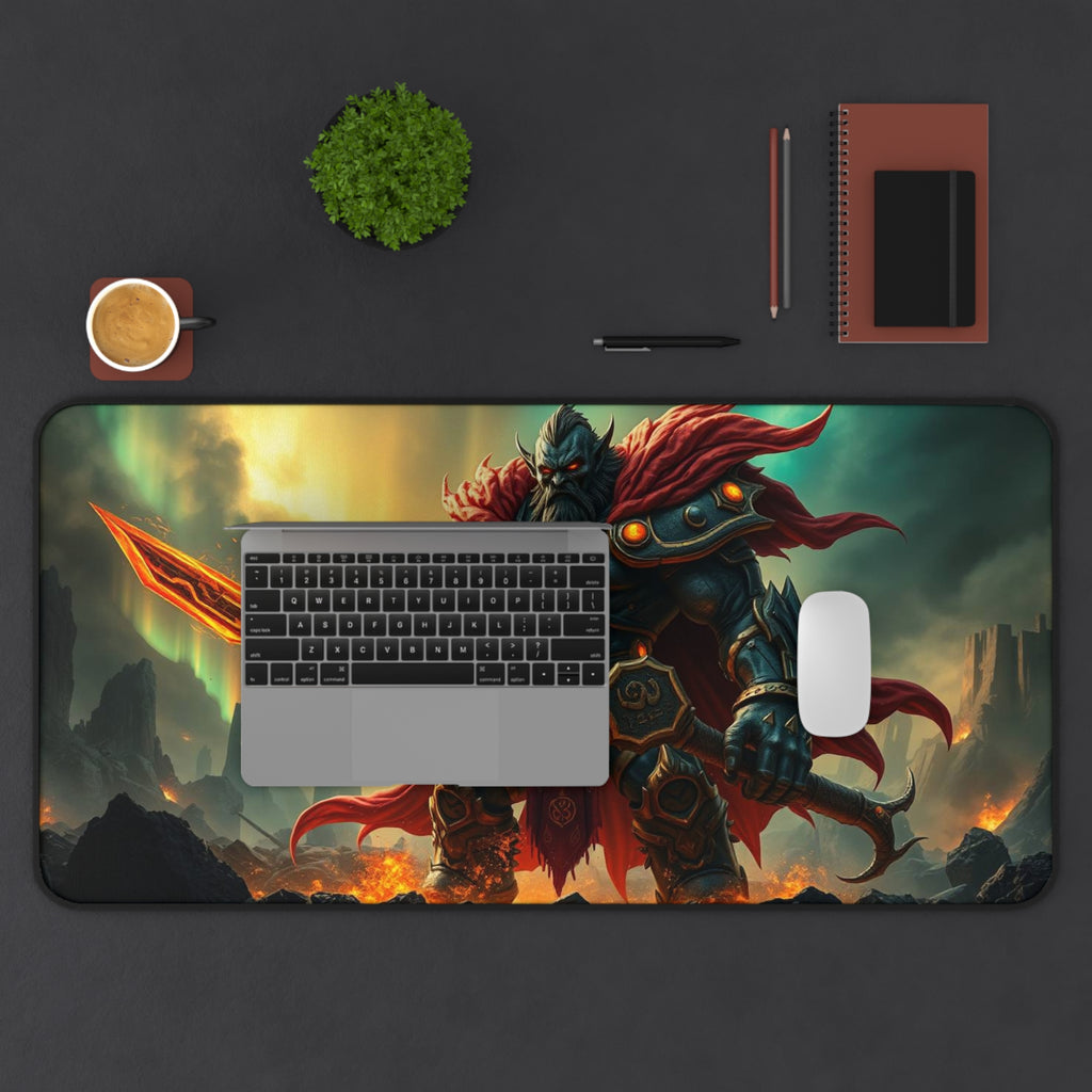 Epic Warrior Desk Mat Aethron, Non-Slip Neoprene Gaming & Work Surface with Vibrant Colors