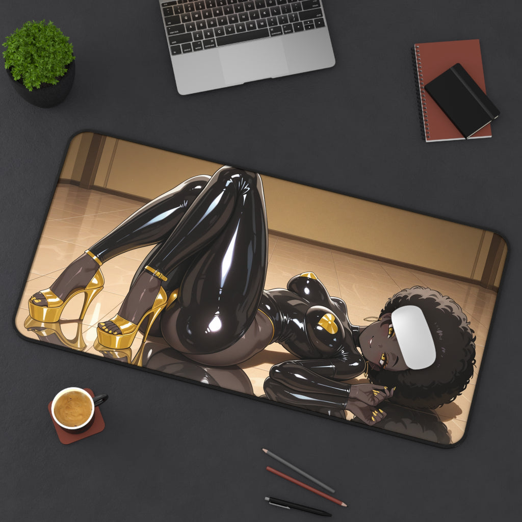 Anime Waifu Desk Mat Gaming Mouse Pad, Non-Slip Neoprene Desk Pad Gift for Gamers & Otaku Fans