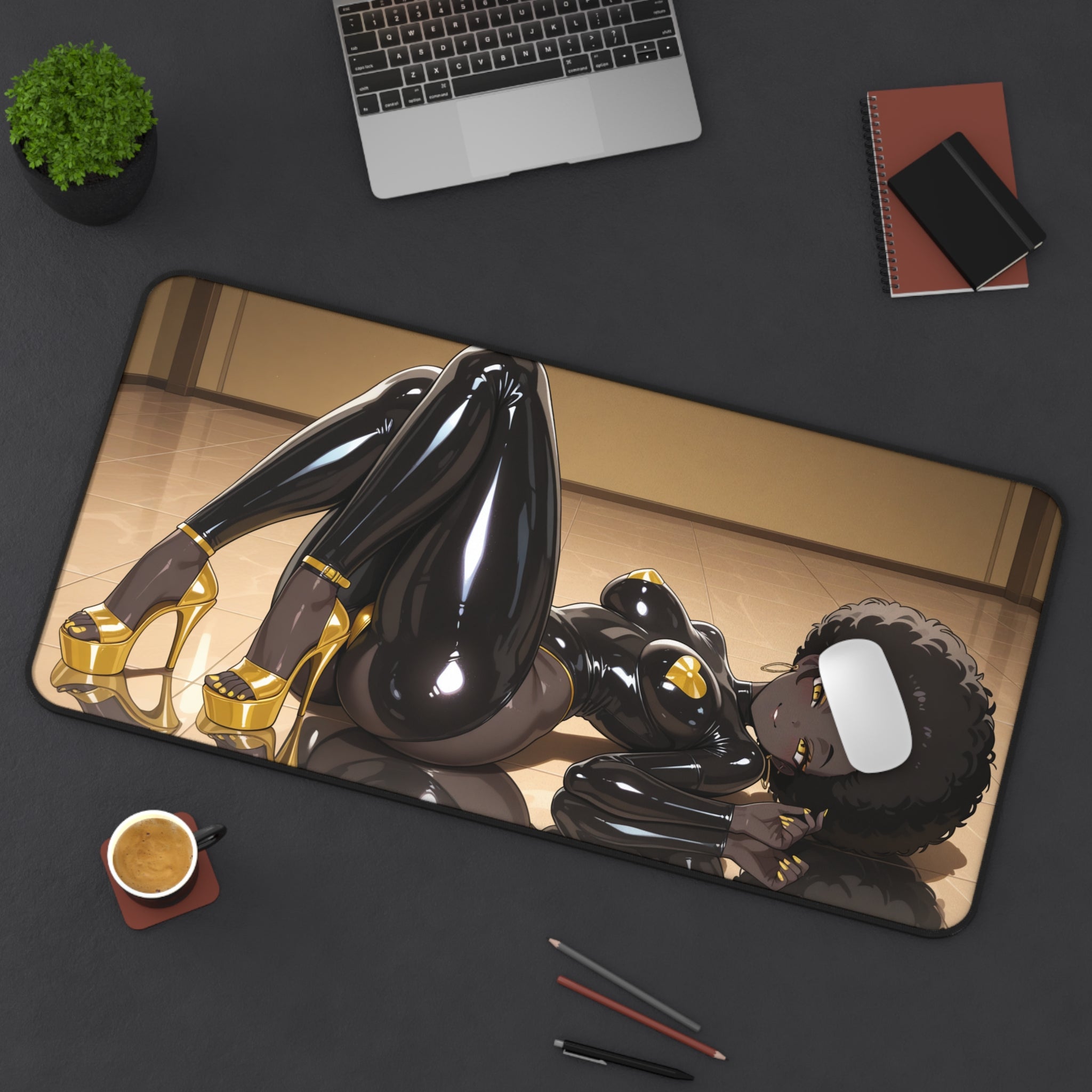 Anime Waifu Desk Mat Gaming Mouse Pad, Non-Slip Neoprene Desk Pad Gift for Gamers & Otaku Fans