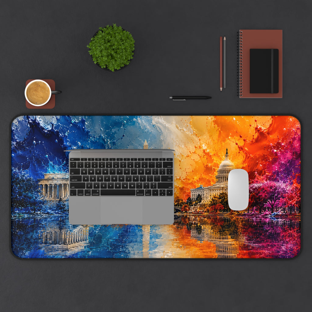 Washington D.C. Skyline Desk Mat — Colorful Capitol & Monument Mouse Pad