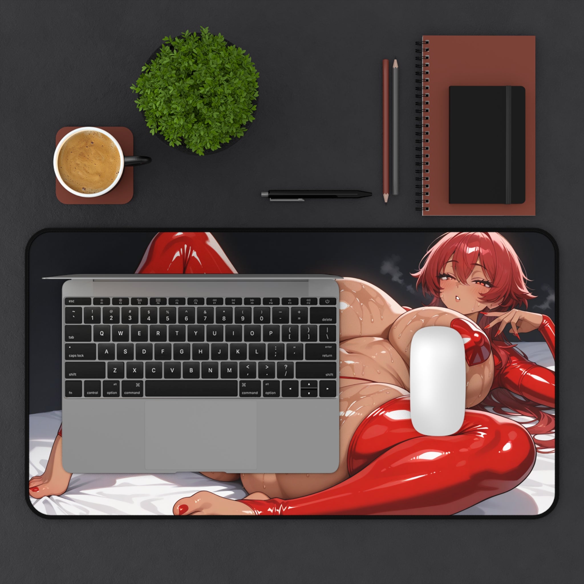 Anime Waifu Desk Mat Gaming Mouse Pad, Non-Slip Neoprene Desk Pad Gift for Gamers & Otaku