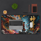Mythic Dragon Mouse Pad — "God Exists" Asian Fantasy Desk Mat